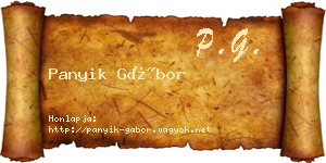Panyik Gábor névjegykártya